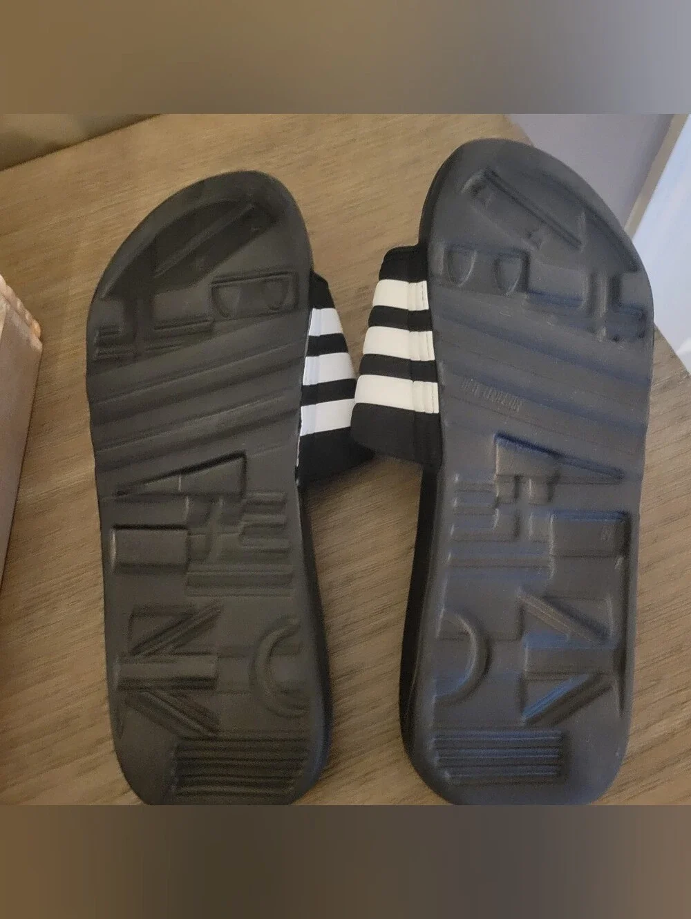 Adidas Black & White Slide Sandals